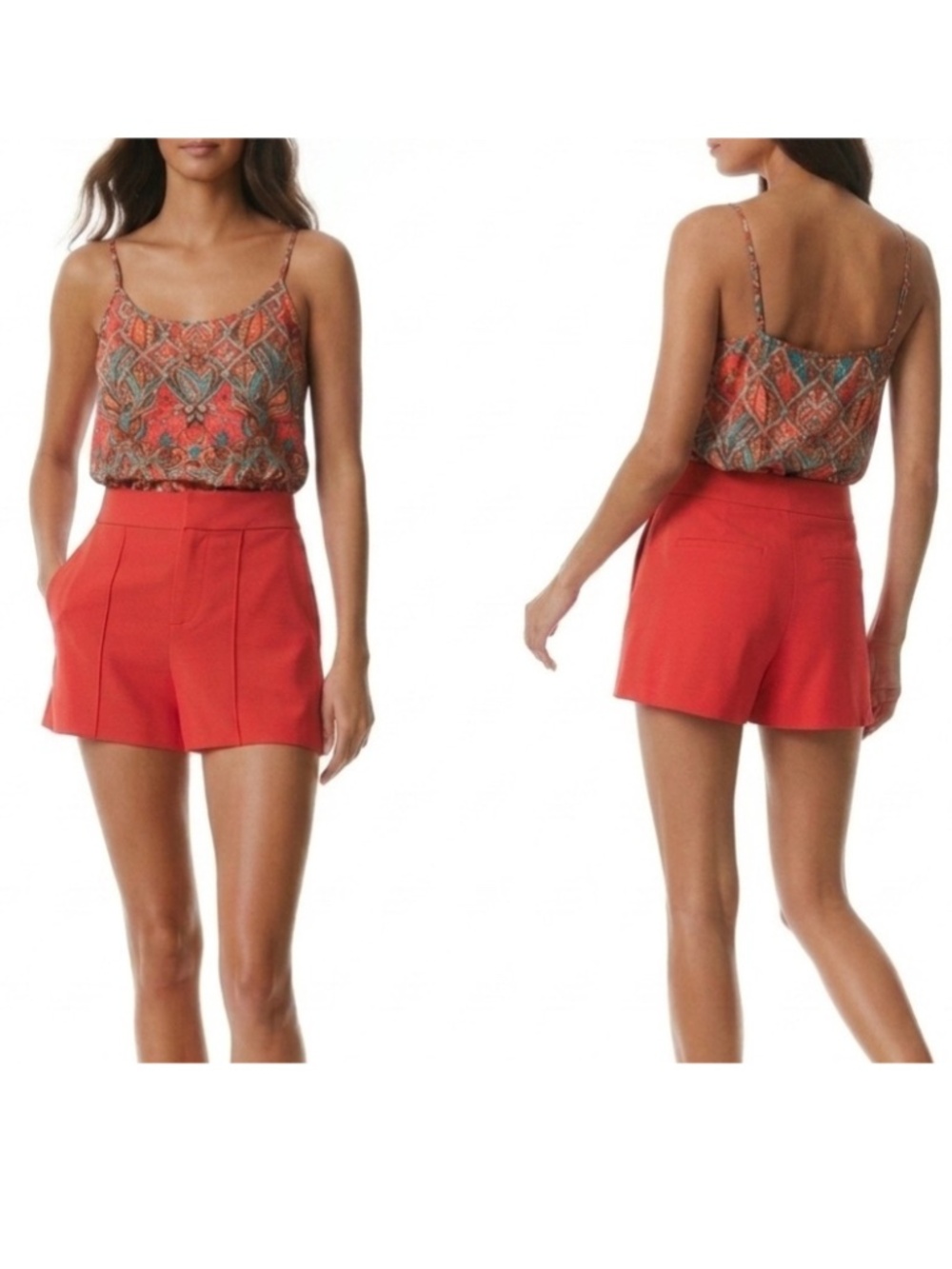 Alice + Oliva Dylan High Waisted Pintuck Short Size 6